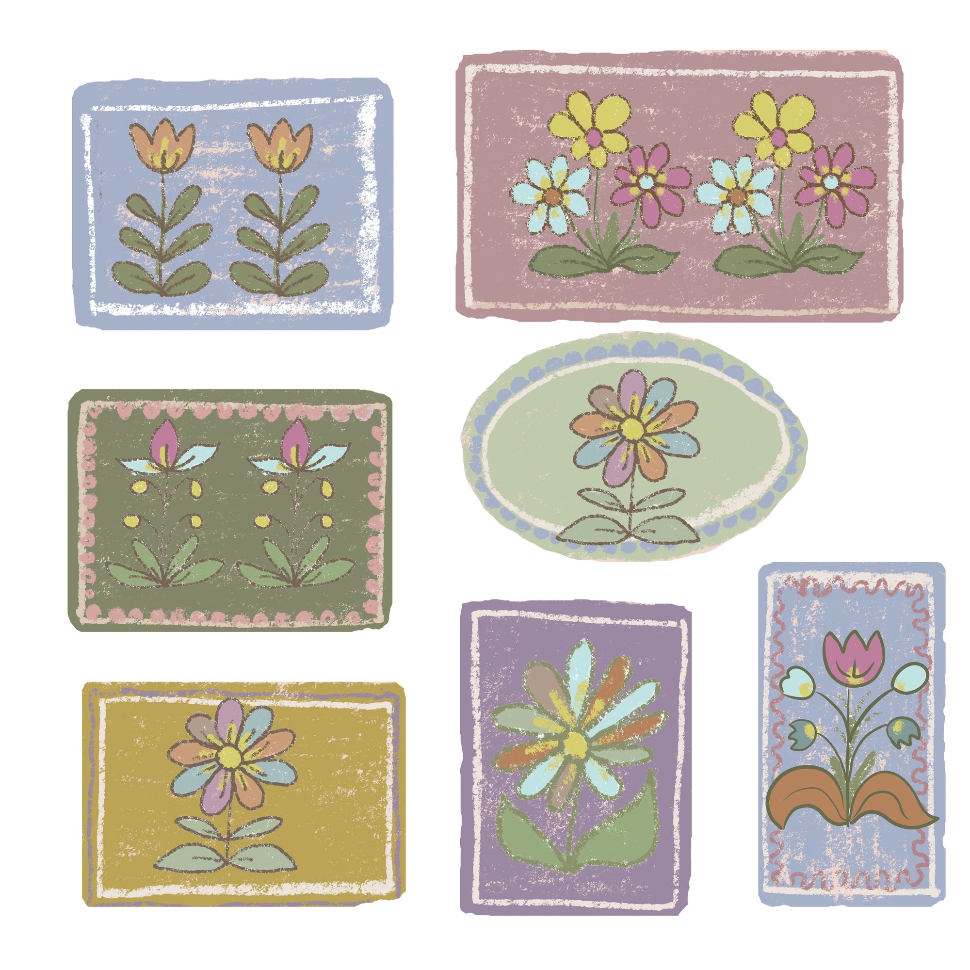 Set di patch ricamate color pastello